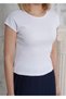 Women's Short T-shirt with Bat Sleeves in Camisole Fabric - 6