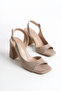 Women's Suede Designer Asymmetrical Strapped Square-Toe Thick-Heeled Shoes