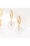 Stylish and Minimalist Pearl Earrings – Non-Tarnish Antiallergic, Zircon Detailed Steel Earrings 12mm Pearl Gold Color