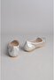 Select 1729 stone tulle detail women's flat shoe silver - 8