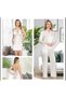 Women's Ecru Satin Nightgown Dressing Gown Pajama Set Shorts Set 6-Piece Set J.Er.3.R.O.Z6.0.E.L.T. - 2