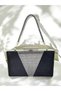 Black Color Satin Platinum Color Crystal Stone Handle Women's Evening Dress Bag Wedding Graduation Engagement - 3