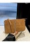 Tan Suede Mini Beaded Single Eyed Women's Hand and Shoulder Bag