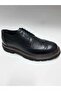 Genuine Leather Thick Sole Moliere Model Black Lace-Up Men's Shoes - 2