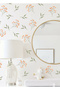 Small Orange Flowers and Leaves Pastel Tone Wall Sticker Set
