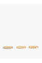 Stone Detailed 3-Piece Ring Set - 2