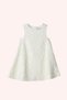 Baby Girl Floral Textured Ecru Party Dress