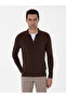 Brown Regular Fit Full Zip Knitwear Cardigan 50299420-Vr029