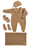 Premium Newborn Baby Knitwear Set 5 Pieces (Brown) - Premium Baby Gift Set - 3
