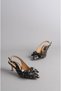 Select 25106452   Bow Detail Genuine Leather Heeled Shoes (Heel: 6cm) Black-Gold - 3