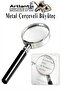 Metal Magnifying Glass 75 mm 1 Piece 6X with Plastic Handle Frame 7.5 cm Magnifying Eyepiece School Bureau Office Chrome Plated - 3