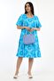 Women's Viscose Half Sleeve Square Neck Dress Turquoise - 2