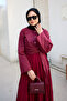 Women's Front Tie Shirt Burgundy - 2