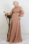 Zambak Silk Evening Dress Sütlükkahve - 4