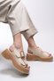 Zinkilia Women's Double Buckle Sandals 001292 Beige - 4