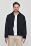 Men's Black Cotton Shirt Collar Jacket