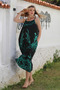 Black Hidden Pocket Skirt with Ruffles and Adjustable Straps Casual Viscose Woven Dress 128 66 - 5