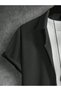 Men's Black Short Sleeve Shirt Shorts Ottoman Suit - 4