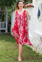 Red Strappy Buttoned Pocketed Allover Printed Casual Viscose Woven Dress 115 60 - 2