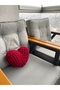 Romantic Hand Knitted Heart Pillow 35 X 30 cm Cherry Color 107 - 3