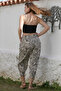 Beige Pocket Washed Elastic Waist Baggy Woven Trousers 90 65 - 6
