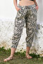 Beige Pocket Washed Elastic Waist Baggy Woven Trousers 90 65