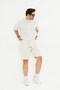 Men's Cotton Knee-Length Shorts Off-White - Comfortable Fit, Drawstring and Double Pockets, - 3