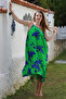 Green Skirt with Hidden Pocket, Ruffled Adjustable Straps, Casual Viscose Woven Dress 128 66 - 2