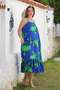 Blue Hidden Pocket Skirt Ruffled Adjustable Strap Casual Viscose Woven Dress 128 66 - 3