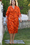 Orange Judge Collar Buttoned Long Sleeve Hidden Pocket Casual Viscose Woven Dress 125 65 - 6