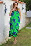 Green Skirt with Hidden Pocket, Ruffled Adjustable Straps, Casual Viscose Woven Dress 128 66 - 6
