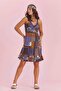 Authentic Patterned Black Summer Floral Ethnic Dress - 2