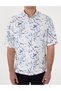 Blue Loose Comfortable Fit Short-Sleeved Shirt 50301537-Vr036 - 6