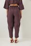 Women's Eggplant Boat Neck Half Sleeve Blouse Elastic Waist Baggy Pants Bottom-Top Set 60283118 - 8