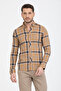 Men's Long Sleeve Plaid Cotton Shirt - 6