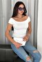 Women's White Standard Size Knitwear Crop Blouse - 2