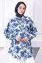 Navy Blue Patterned Buttoned Shirt