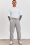 Men's Premium Summer Elastic Waist 100% Cotton Gray Woven Trousers Ls-23100 - 6