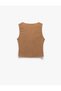 Bürümcük Tight Fit Buttoned V-Neck Sleeveless Top Bürümcük - 4