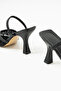 Alberta Feathered Beaded Detail Open-Back Heeled Shoes - 5