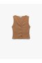 Bürümcük Tight Fit Buttoned V-Neck Sleeveless Top Bürümcük - 3