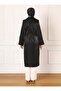 Shiny Fabric Trench Coat - Black - Refka - 3