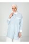 Color Blocked Blouse / Shirt - Blue Striped-White- Tavin - 3