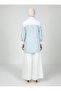 Color Blocked Blouse / Shirt - Blue Striped-White- Tavin - 5