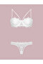 Women's Lace Ecru Boxed Supported Strapless Bra Set - 2