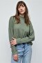 Turtleneck Long Sleeve Velvet Embossed Blouse - 3