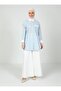 Color Blocked Blouse / Shirt - Blue Striped-White- Tavin