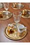 Gold Luxury 6-Piece Delight Bowl with Butterfly Coffee, Tea, Cake Presentation Tray Decorative Coated - 2