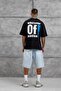 Men's T-Shirt with the Text of Sanise, Black, Oversize Printed, Crew Neck, Thick Cotton Fabric - 3