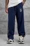 Men's Sweatpants Striped Arma Navy Blue Oversize Baggy Loose Fit 3 Yarns Without Thread - 2